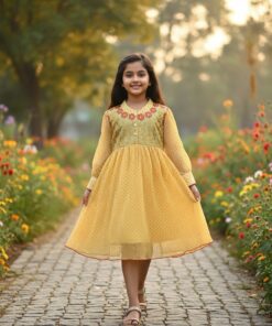 Stylish Yellow A-Line Frock for Girls – My Craft Kids Fashion