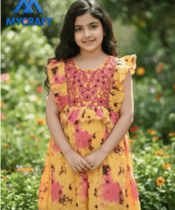 A Line Frock Yellow Color